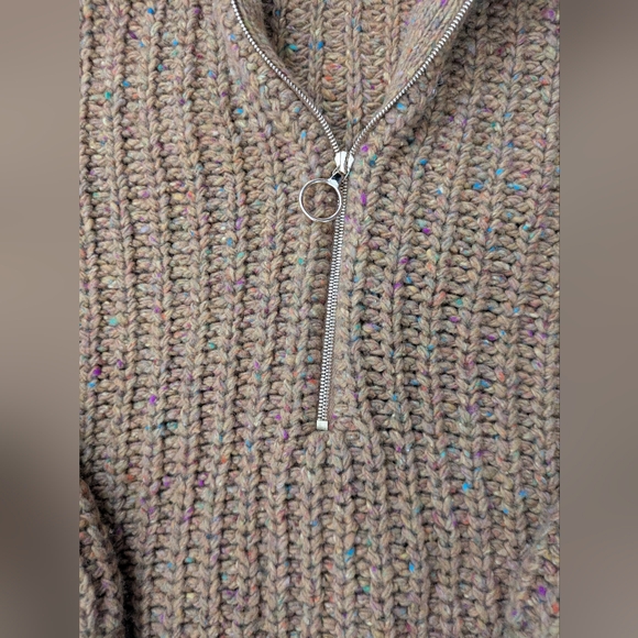 Sezane Nico Turmeric Half Zip Wool Blend Pullover Sweater - Picture 5 of 12